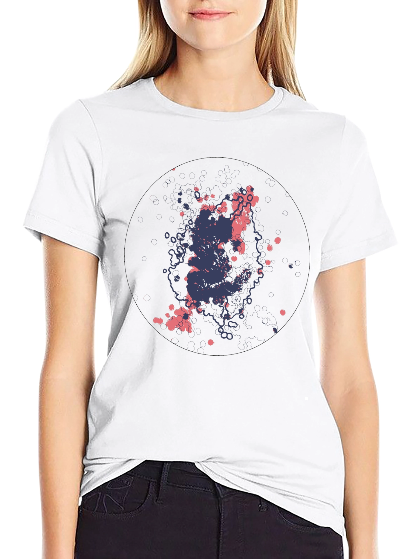 Abstract Ink Splatter Black T-Shirt