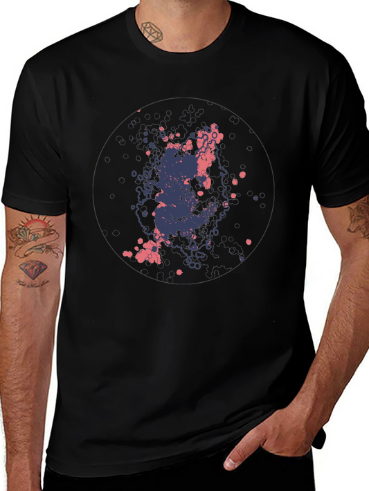 Abstract Ink Splatter Black T-Shirt