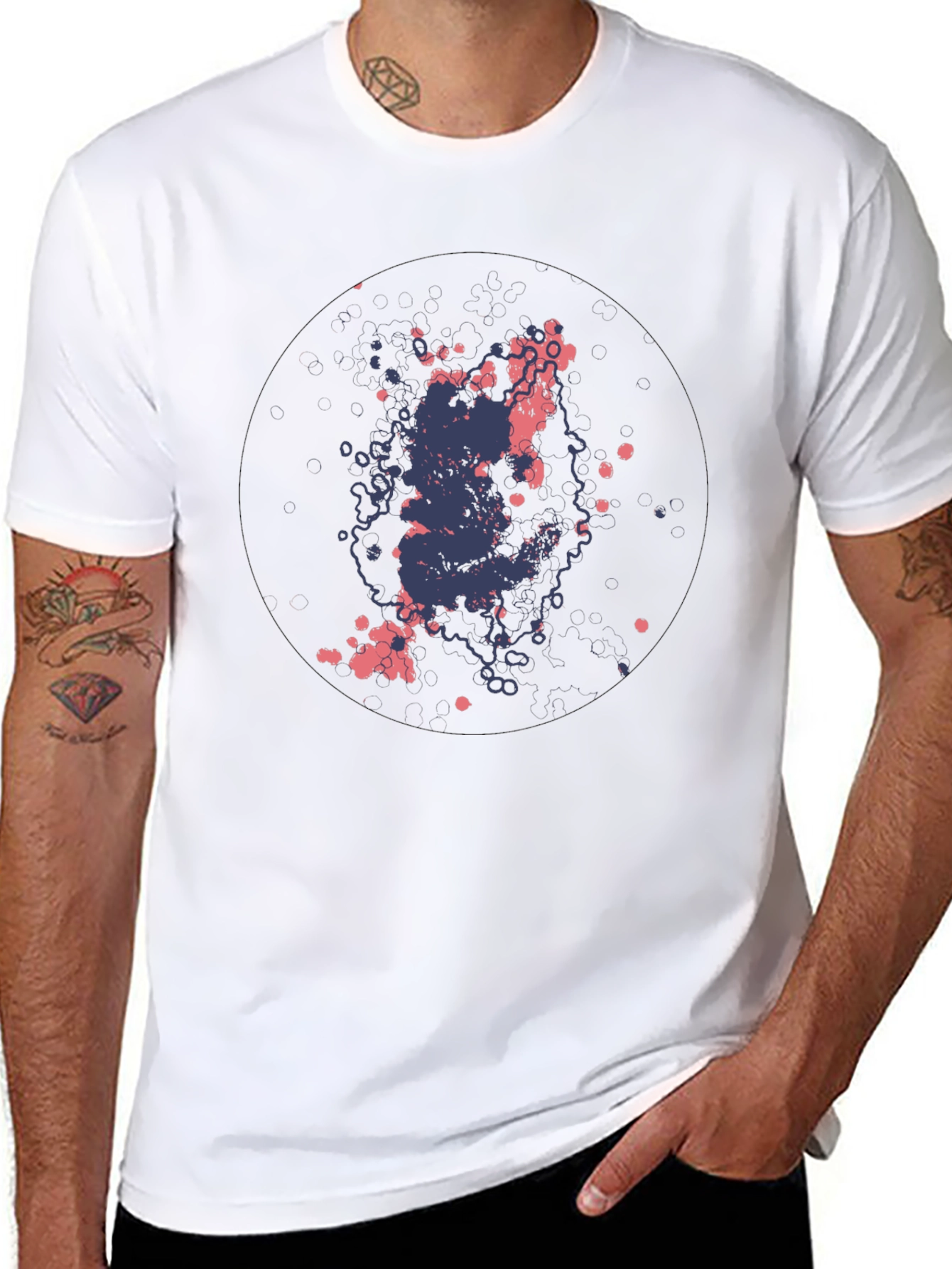 Abstract Ink Splatter Black T-Shirt