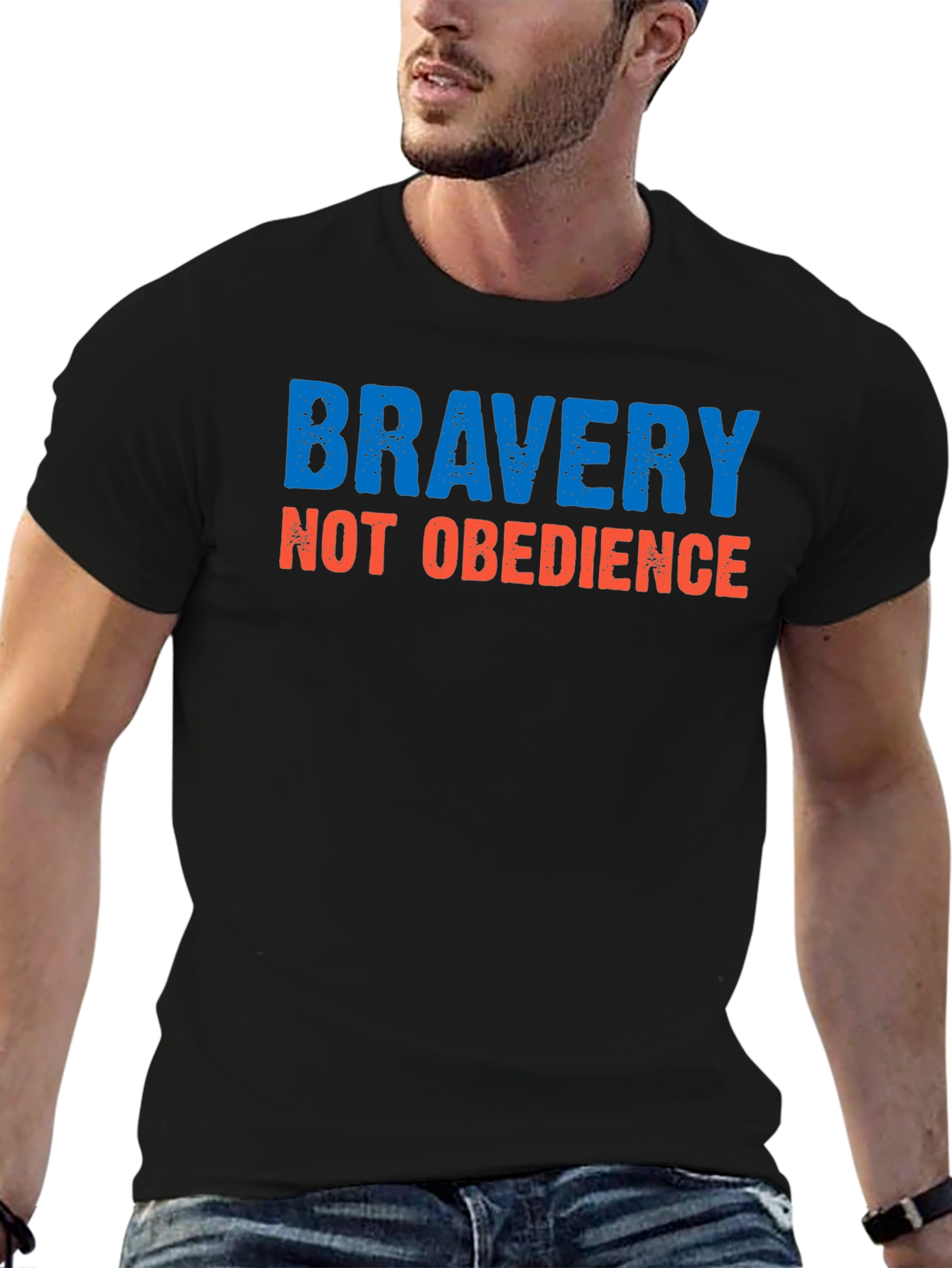 Bravery Not Obedience Graphic Tee - Black