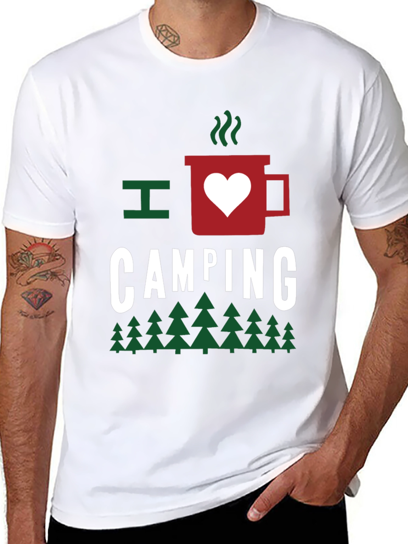 I Heart Camping Graphic Tee - Black Cotton T-Shirt