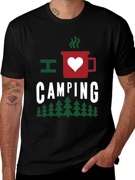 I Heart Camping Graphic Tee - Black Cotton T-Shirt