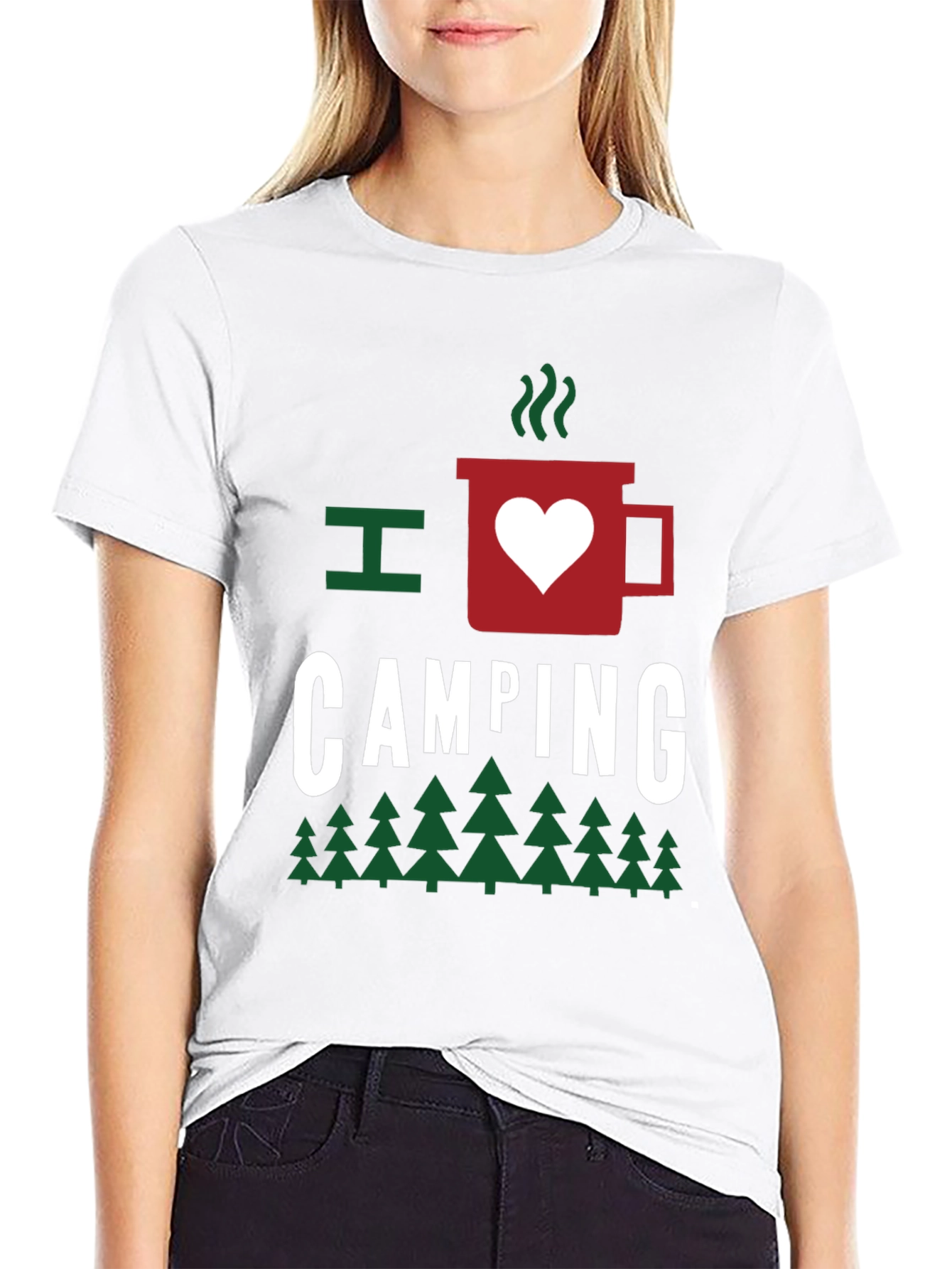 I Heart Camping Graphic Tee - Black Cotton T-Shirt