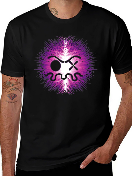 Abstract Graphic Tee - Purple Energy Face