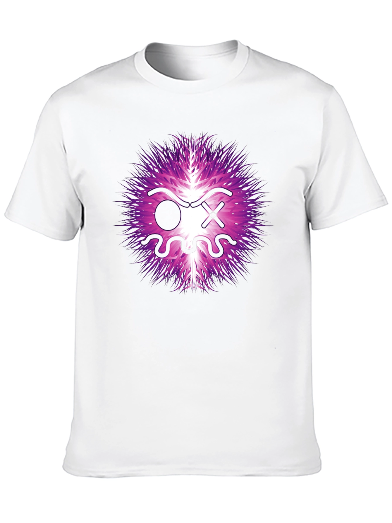 Abstract Graphic Tee - Purple Energy Face