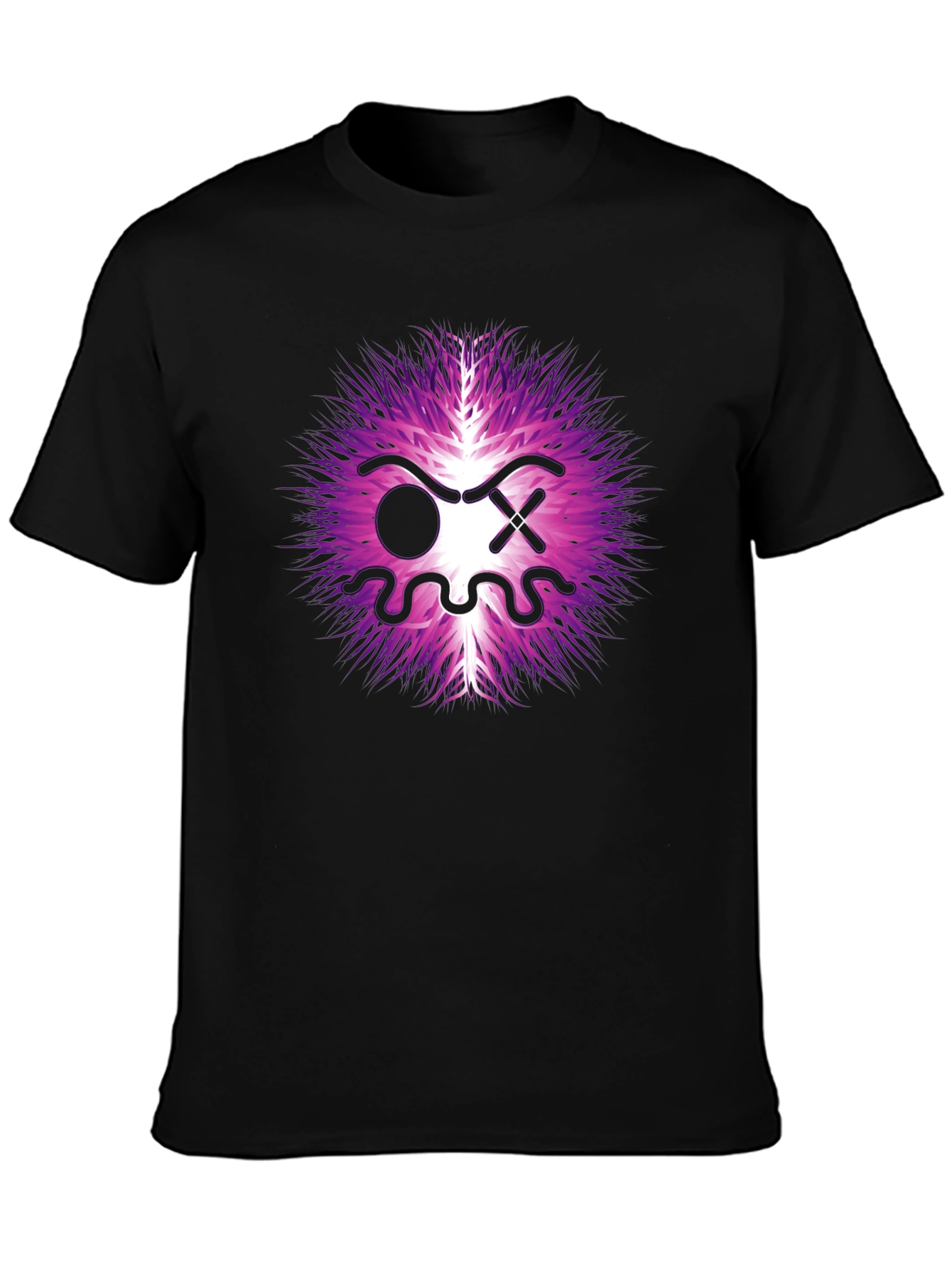 Abstract Graphic Tee - Purple Energy Face