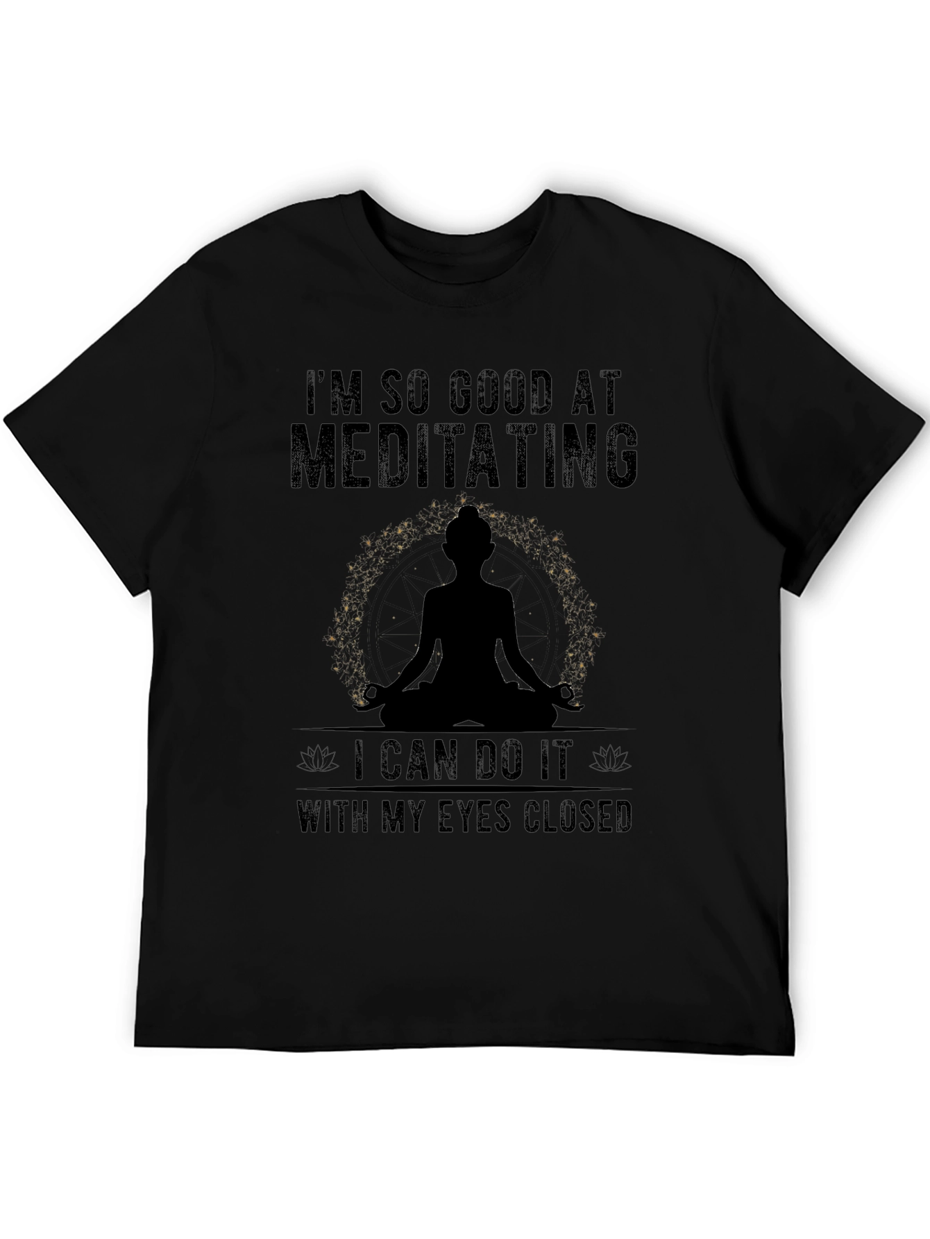 Meditating Graphic T-Shirt - Mens Black Tee