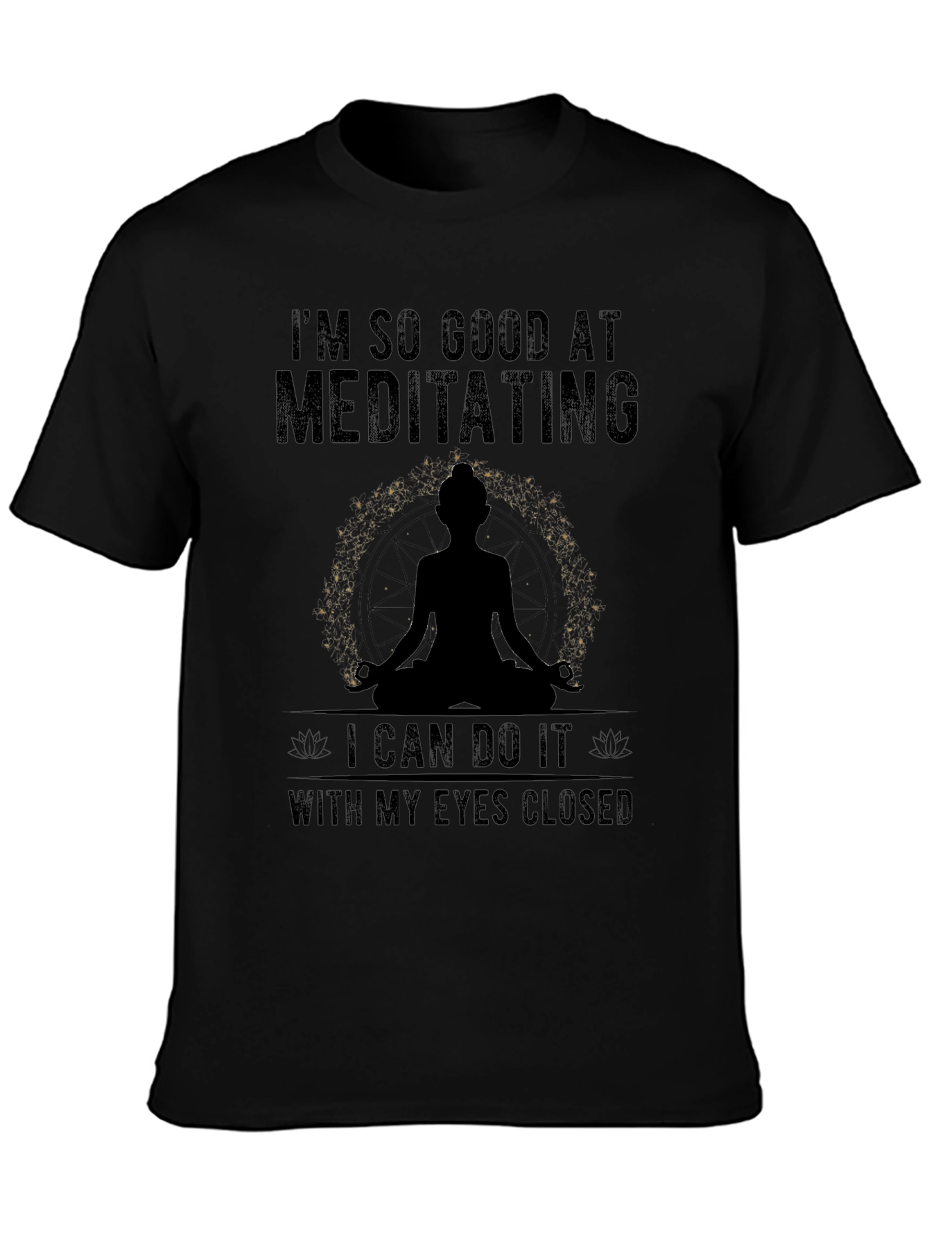 Meditating Graphic T-Shirt - Mens Black Tee