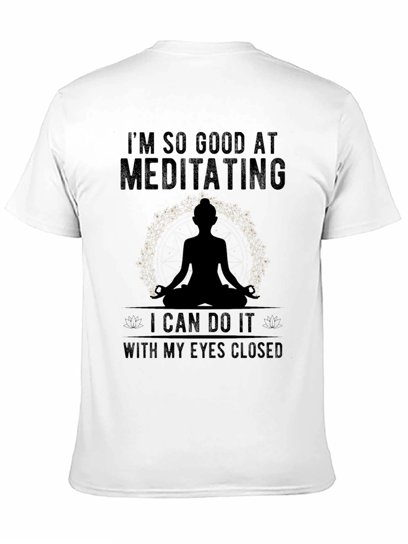 Meditating Graphic T-Shirt - Mens Black Tee