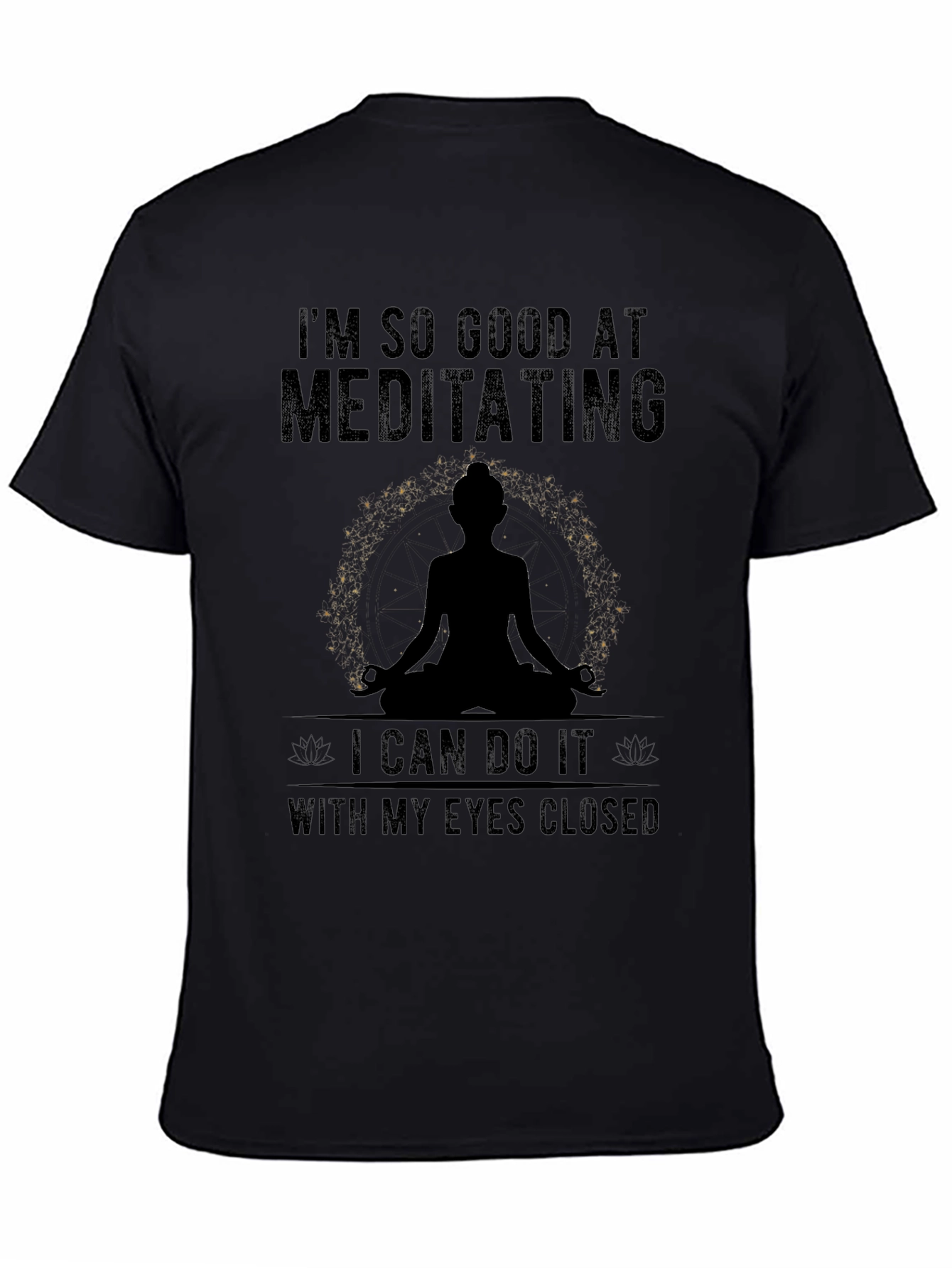 Meditating Graphic T-Shirt - Mens Black Tee