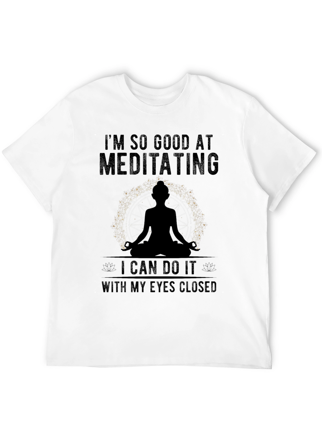 Meditating Graphic T-Shirt - Mens Black Tee