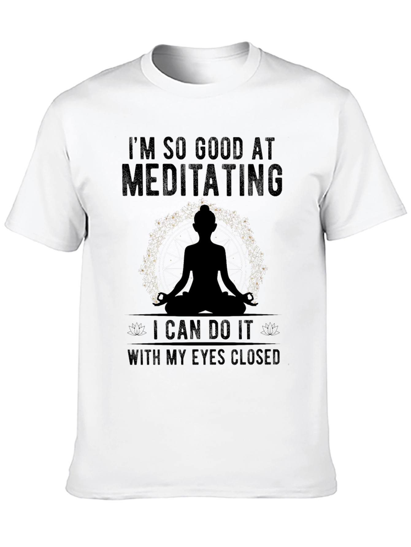 Meditating Graphic T-Shirt - Mens Black Tee