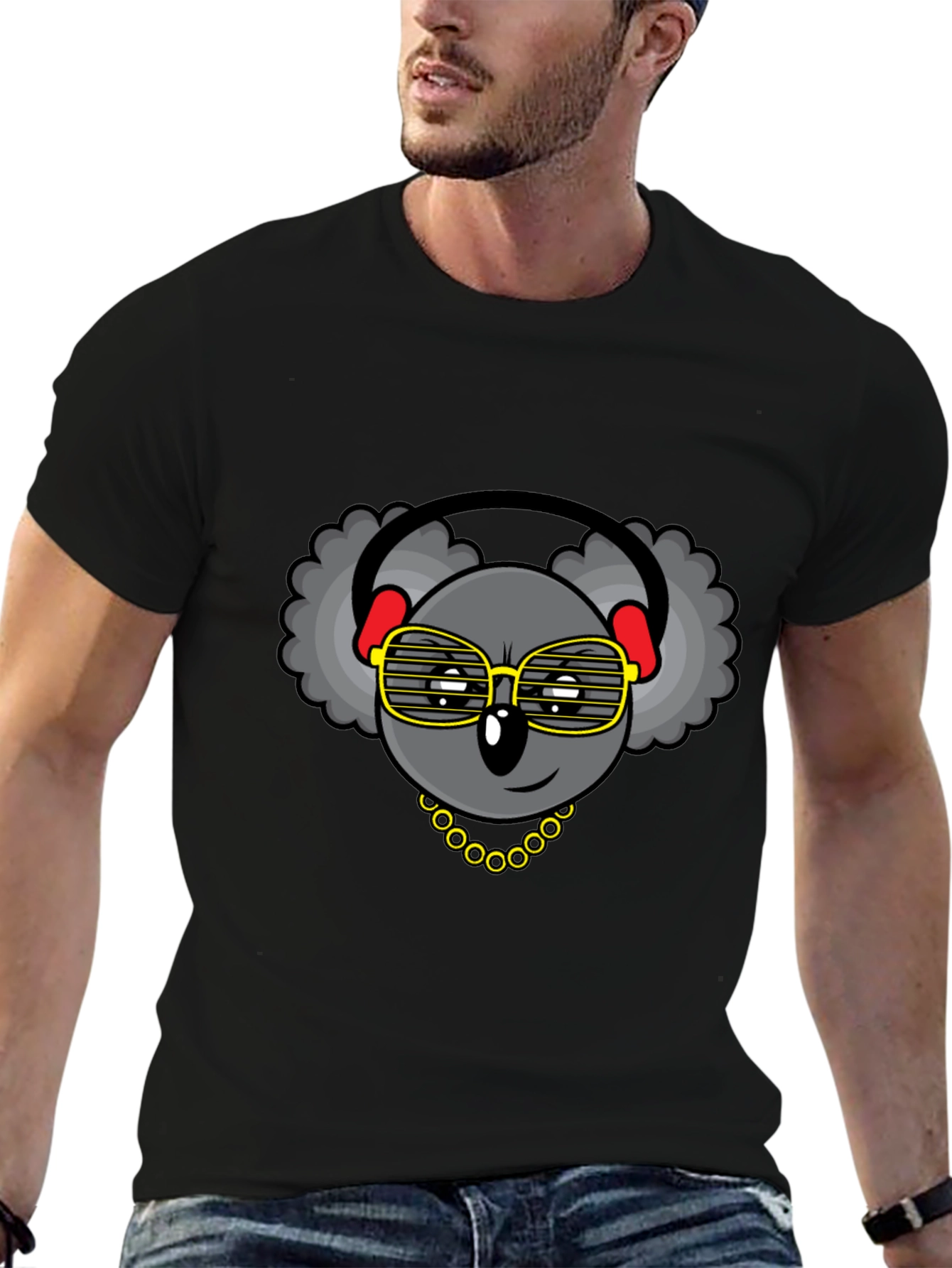 Cool Koala Graphic Tee - Headphones & Shades