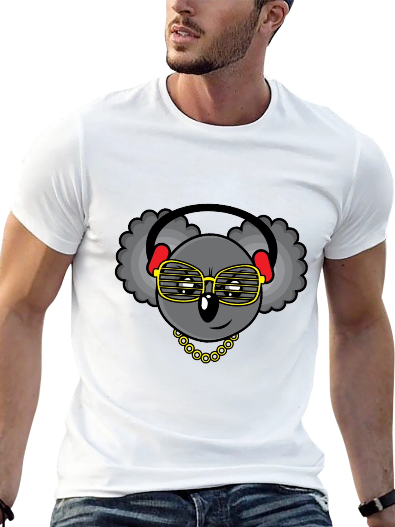 Cool Koala Graphic Tee - Headphones & Shades