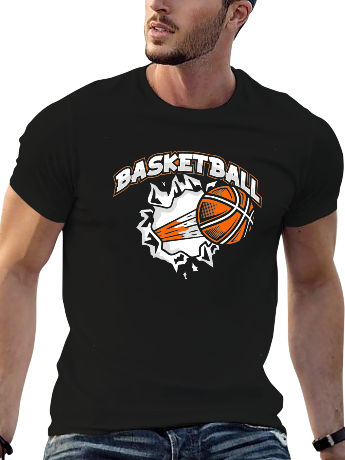 Basketball Graphic T-Shirt - Black