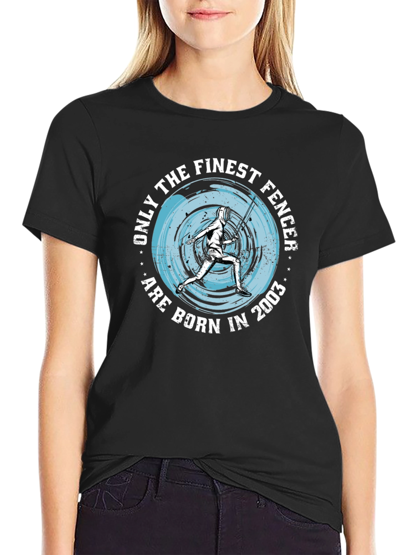 Finest Fencer Born in 2003 Black T-Shirt