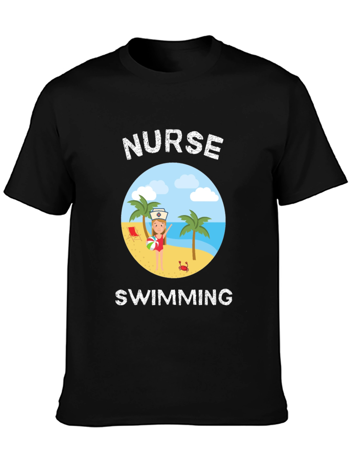 Nurse Swimming Graphic T-Shirt - Summer Vacation Tee