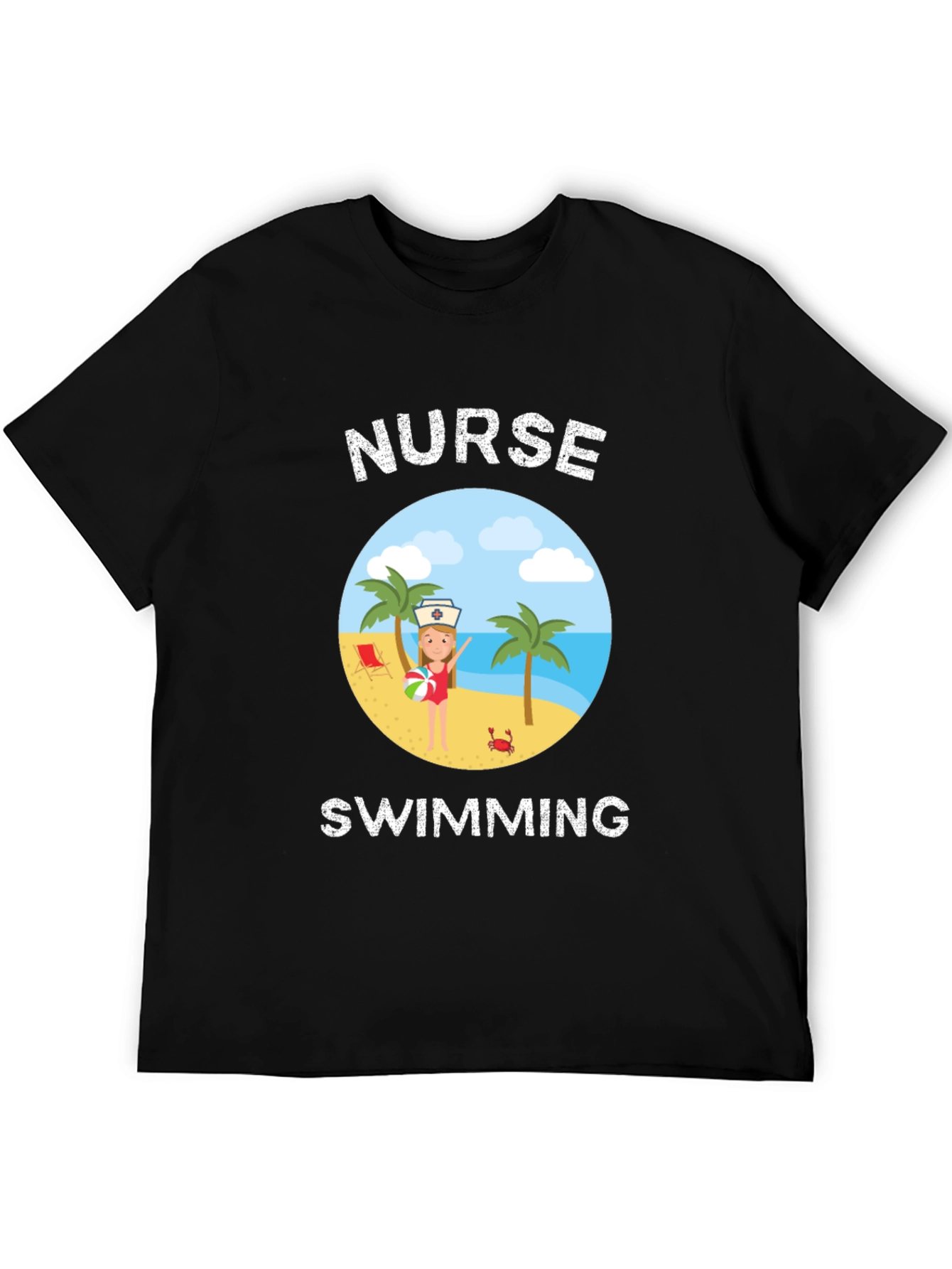 Nurse Swimming Graphic T-Shirt - Summer Vacation Tee