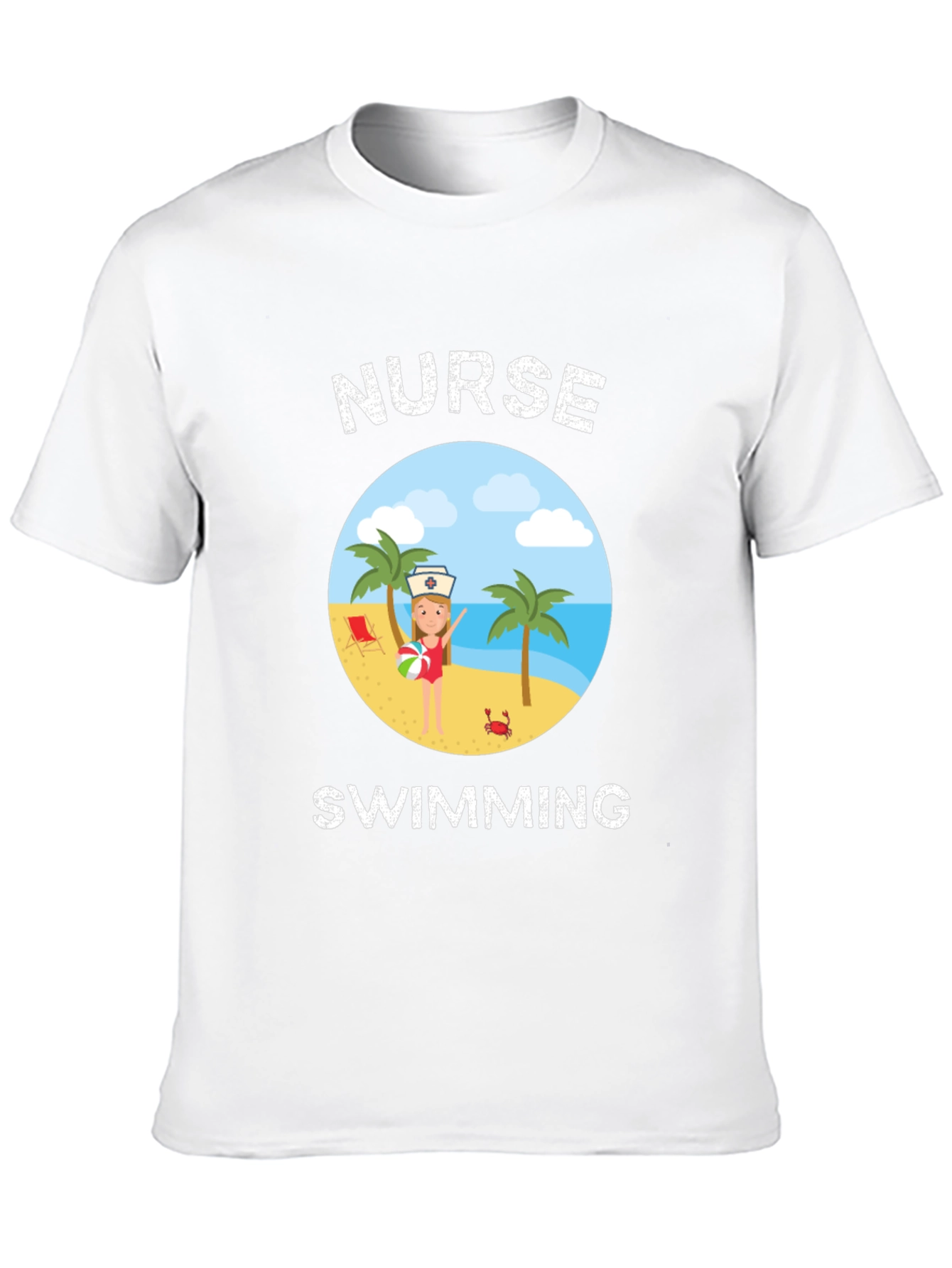 Nurse Swimming Graphic T-Shirt - Summer Vacation Tee