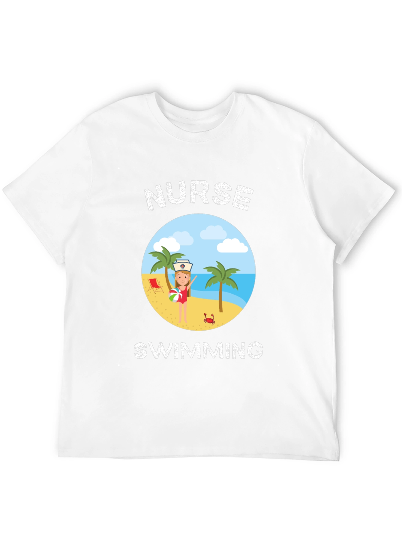 Nurse Swimming Graphic T-Shirt - Summer Vacation Tee