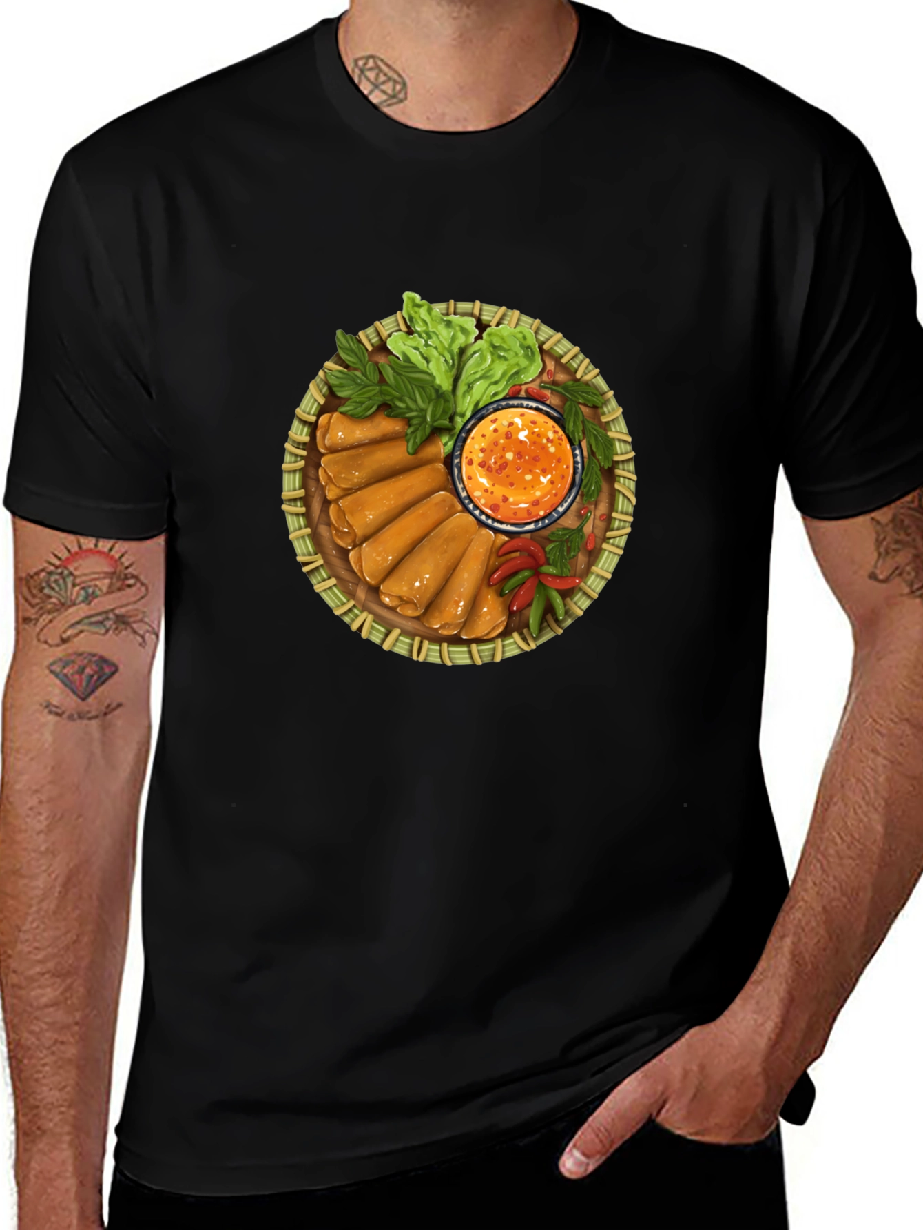 Spring Rolls T-Shirt - Unique Foodie Tee