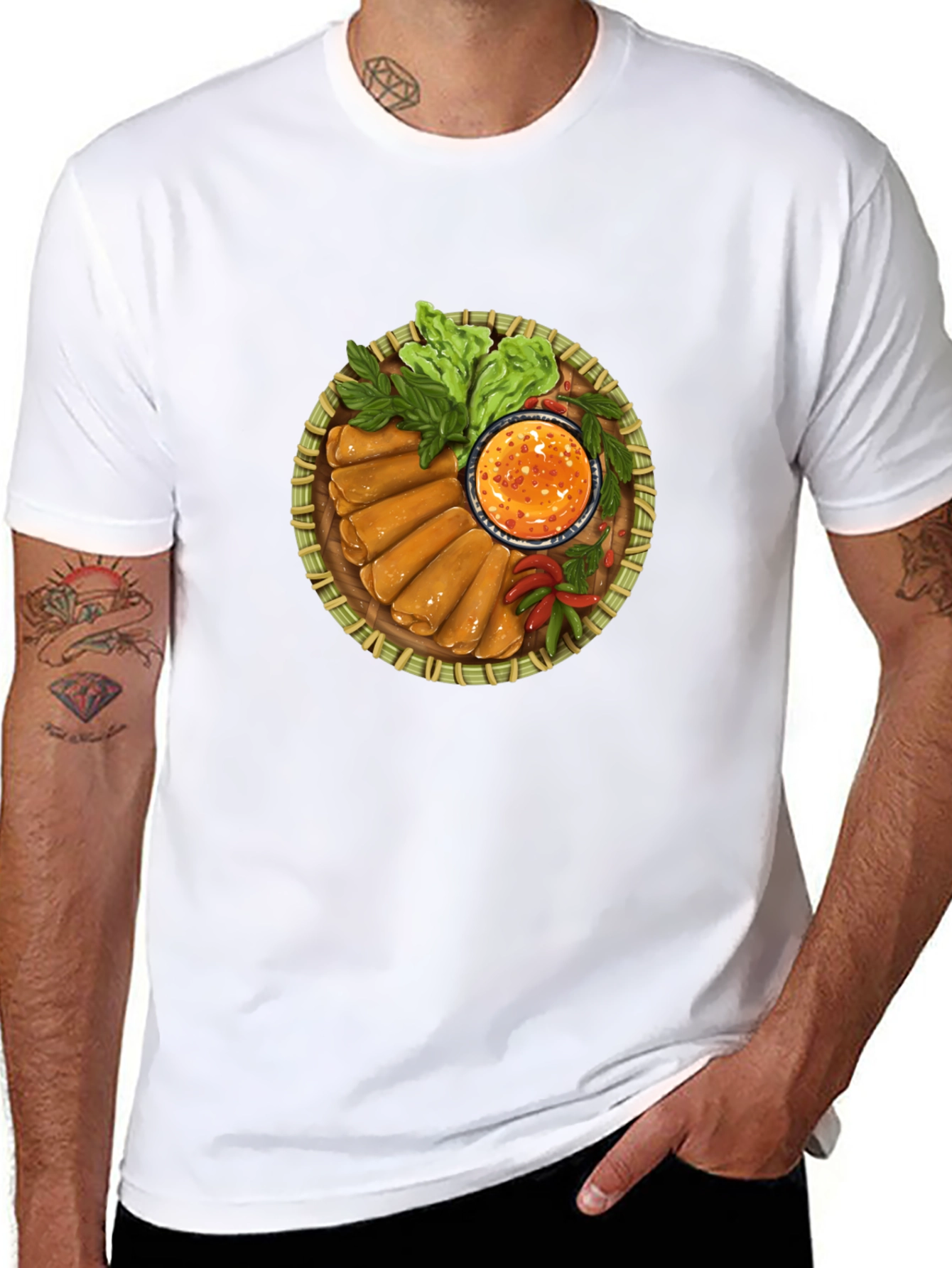 Spring Rolls T-Shirt - Unique Foodie Tee