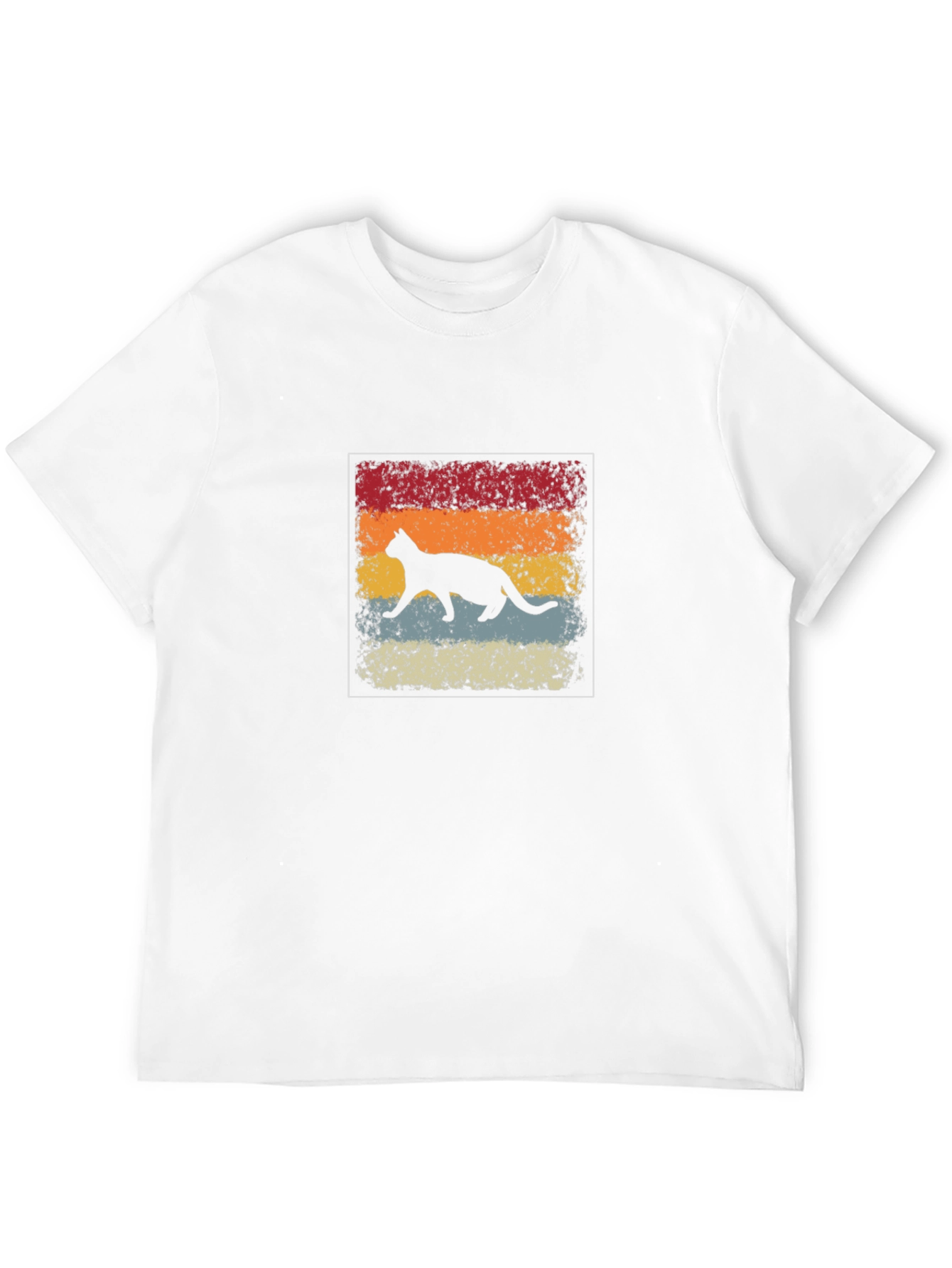 Retro Cat Silhouette Graphic T-Shirt