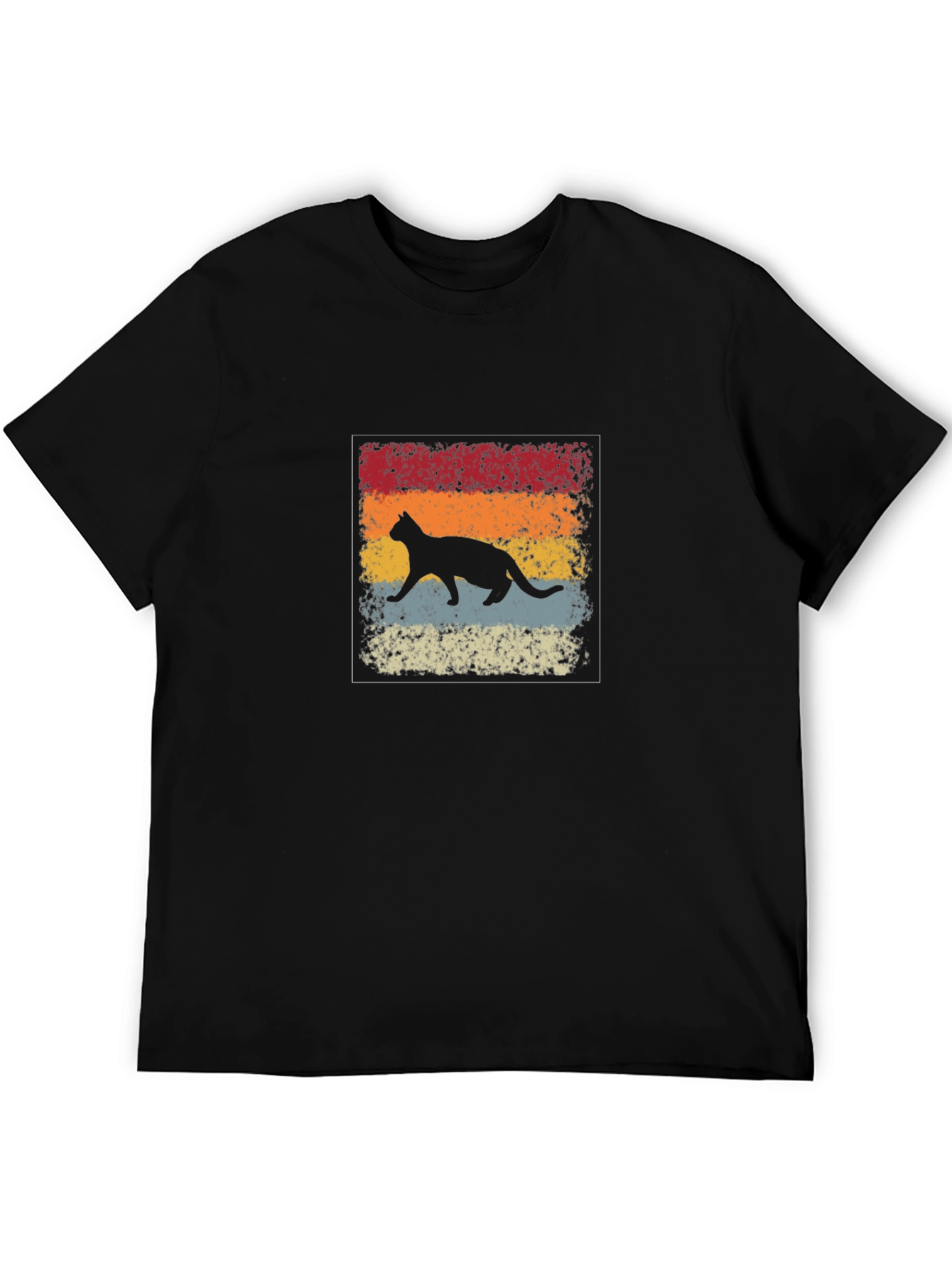 Retro Cat Silhouette Graphic T-Shirt