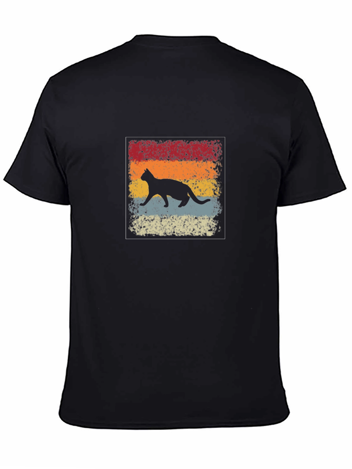 Retro Cat Silhouette Graphic T-Shirt