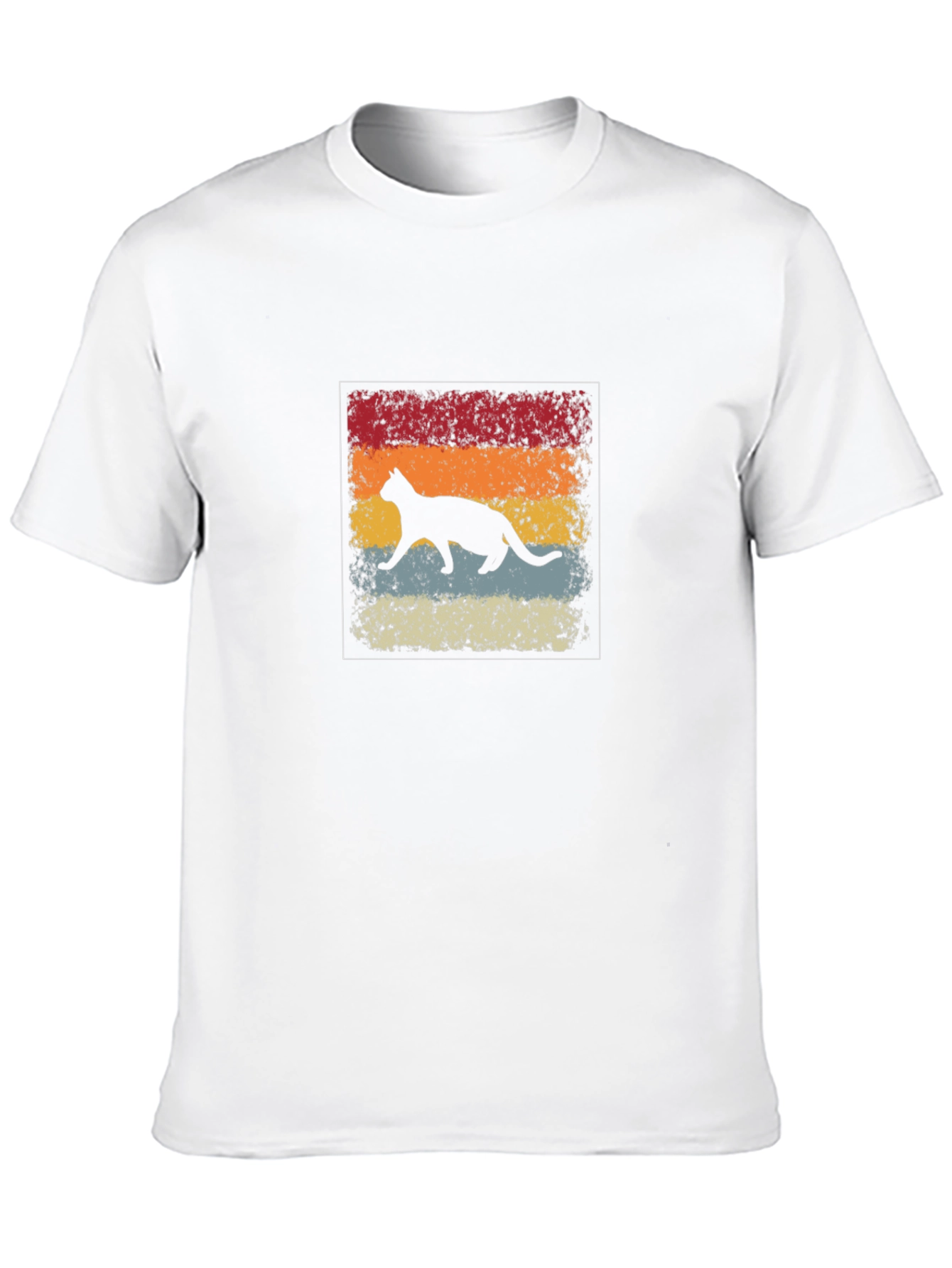 Retro Cat Silhouette Graphic T-Shirt