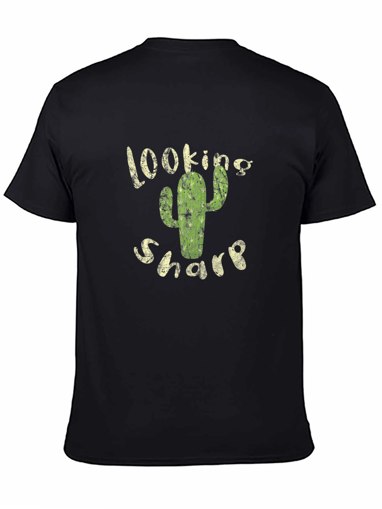 Looking Sharp Cactus Graphic Black T-Shirt