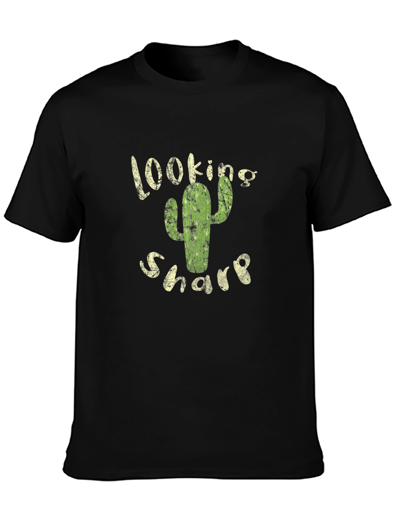 Looking Sharp Cactus Graphic Black T-Shirt