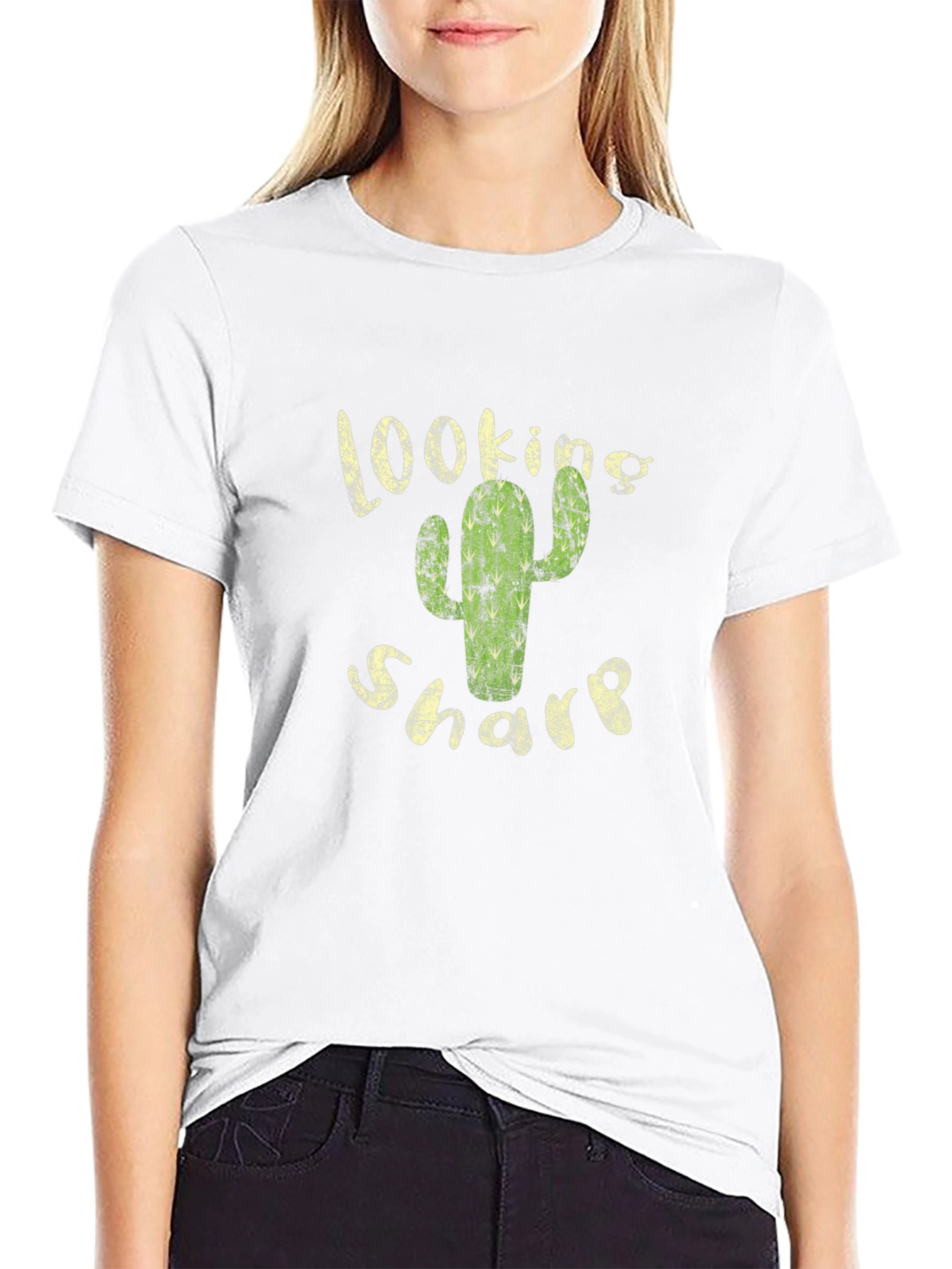 Looking Sharp Cactus Graphic Black T-Shirt