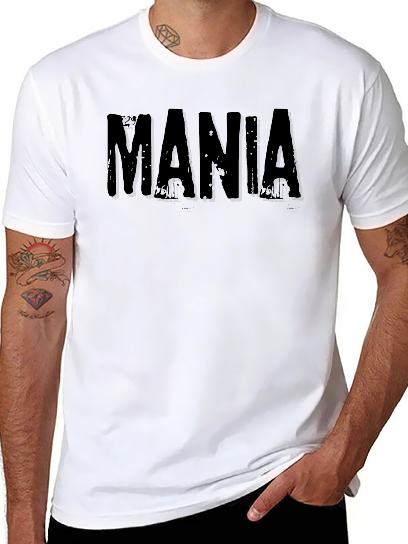 Mania Graphic Tee - Distressed Style