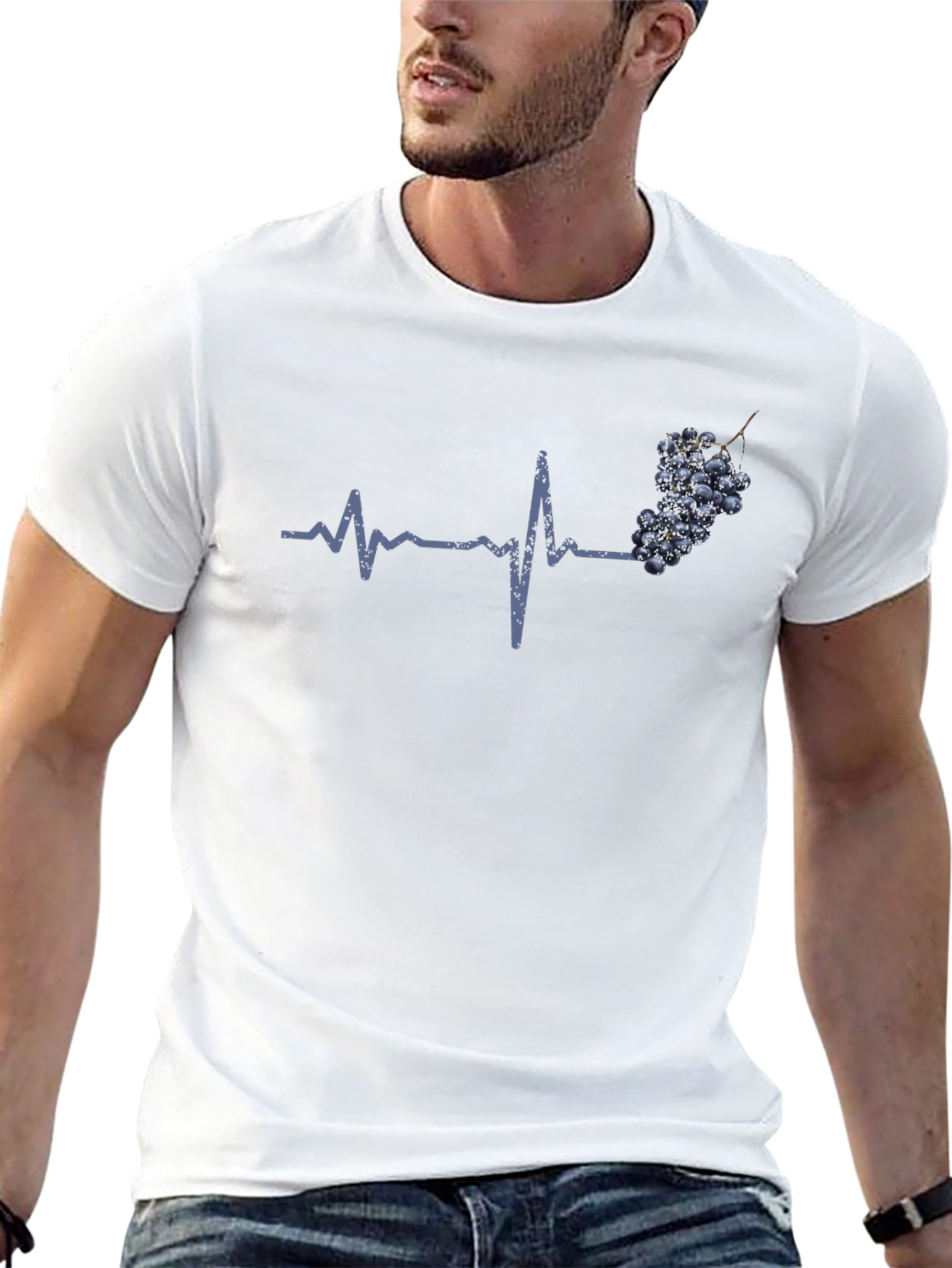 Grape Heartbeat T-Shirt - Wine Lover Tee