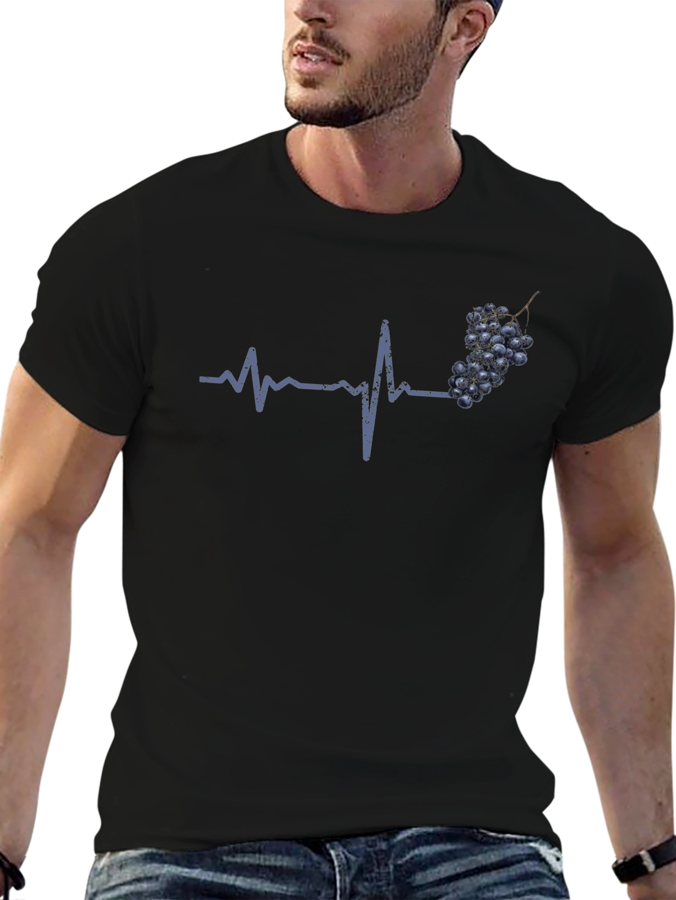 Grape Heartbeat T-Shirt - Wine Lover Tee