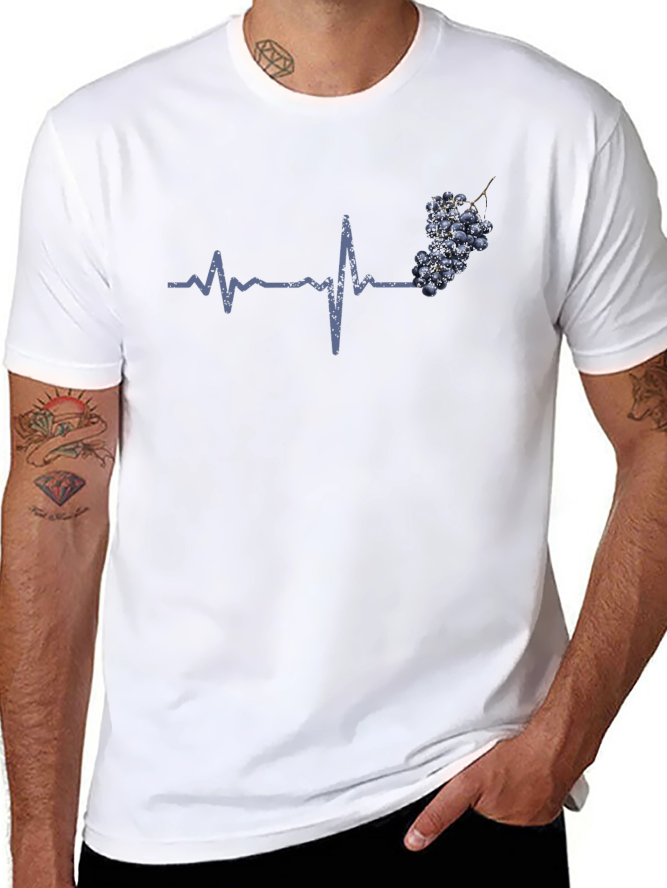 Grape Heartbeat T-Shirt - Wine Lover Tee