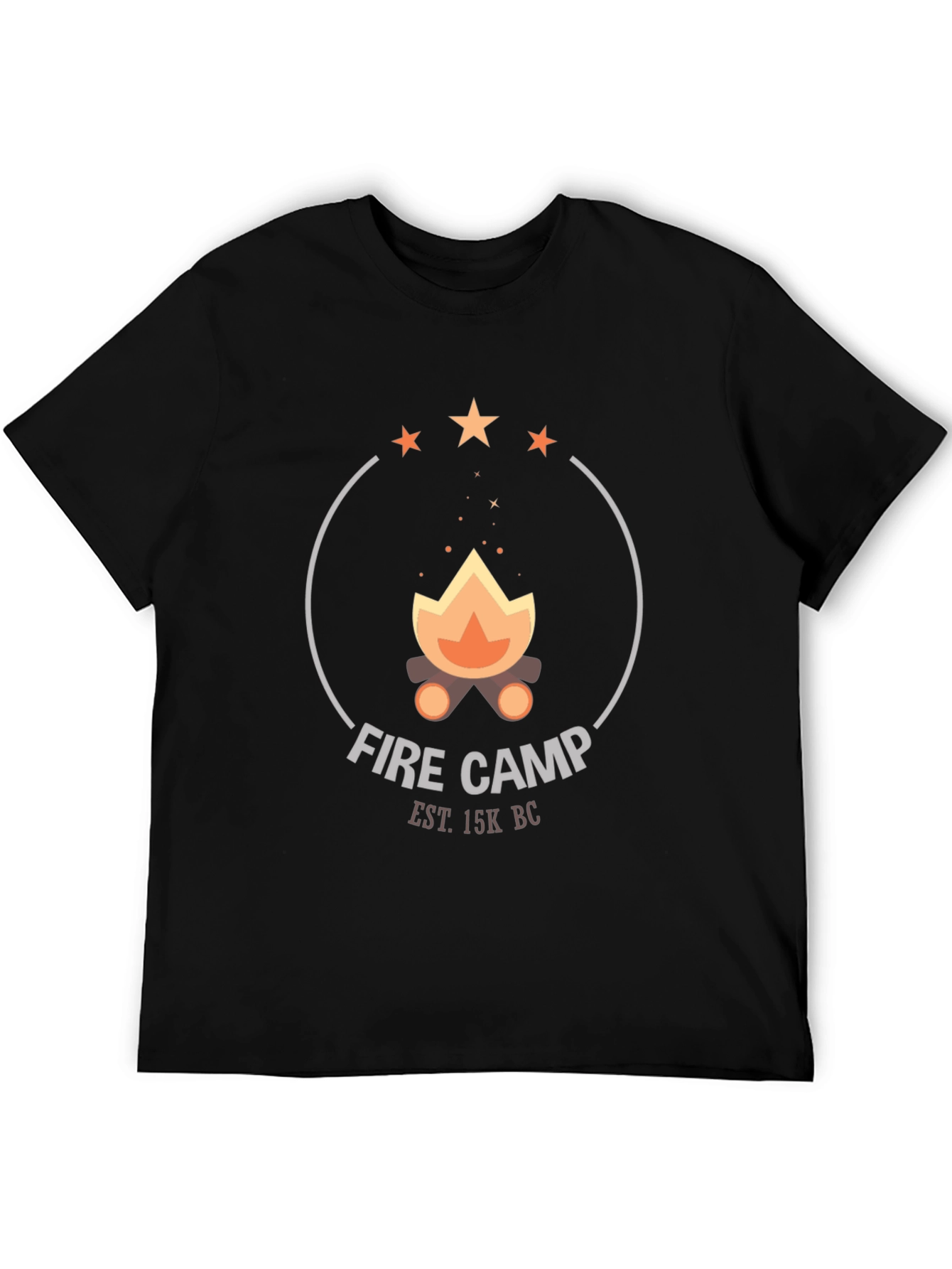 Fire Camp Graphic Tee - Black Cotton T-Shirt
