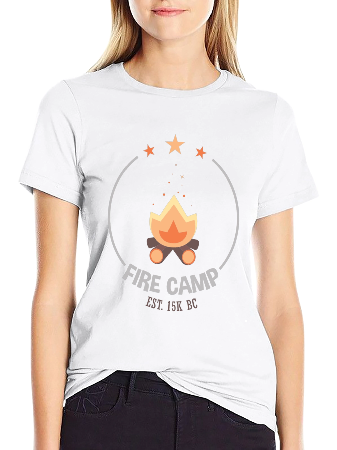 Fire Camp Graphic Tee - Black Cotton T-Shirt