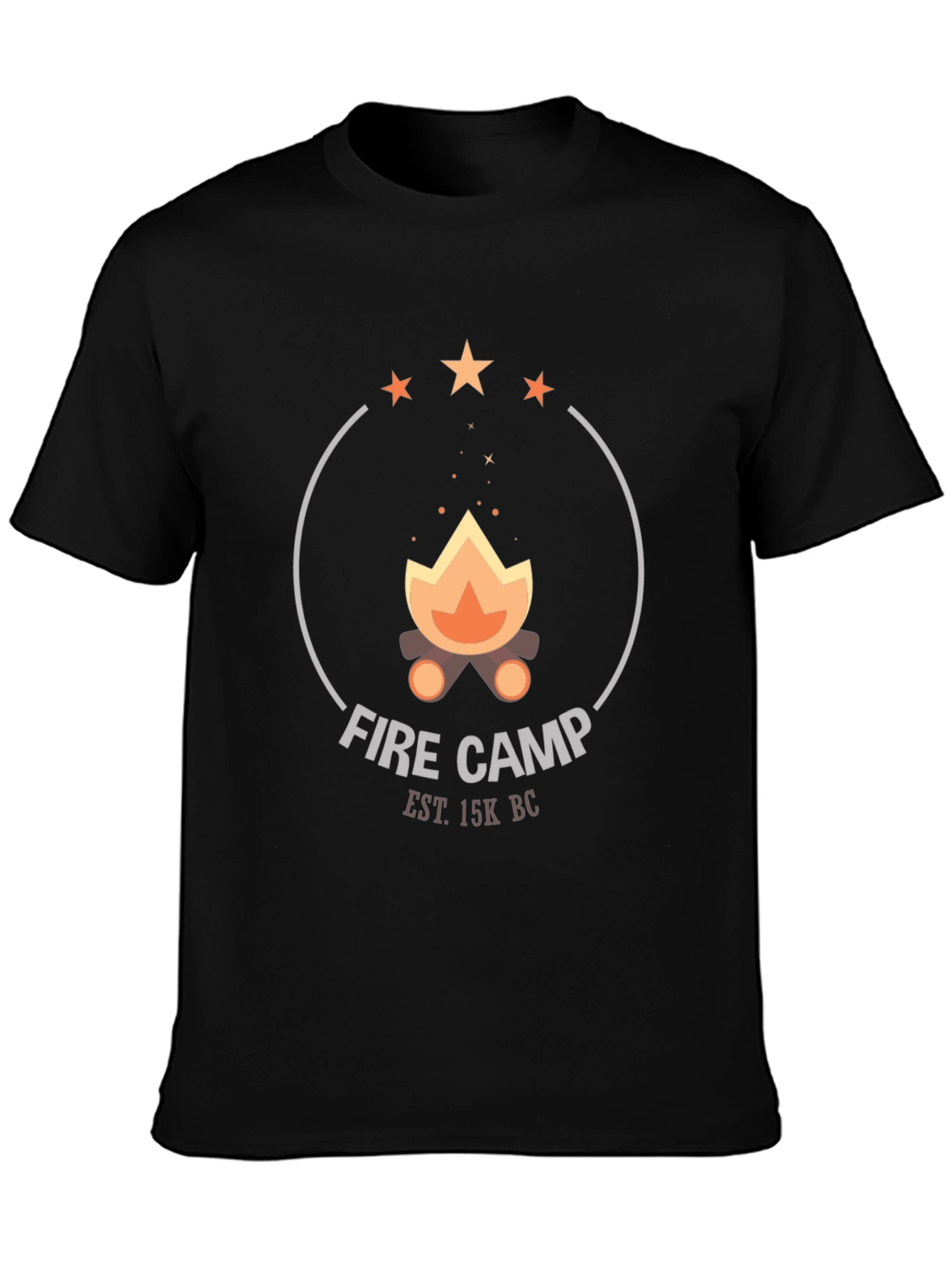 Fire Camp Graphic Tee - Black Cotton T-Shirt