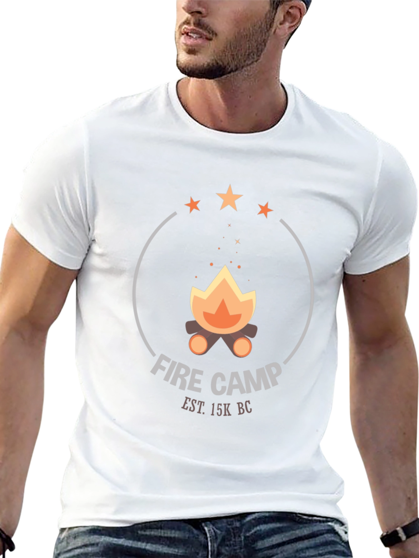 Fire Camp Graphic Tee - Black Cotton T-Shirt
