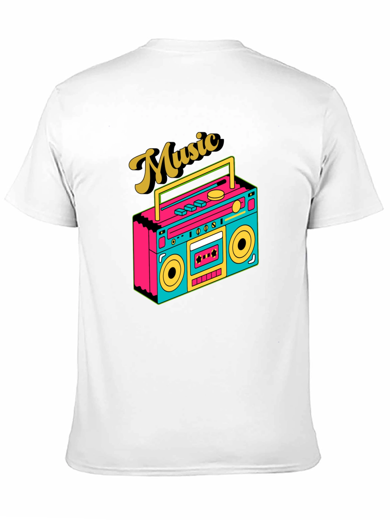 Retro Music Lover T-Shirt Boombox Graphic Tee