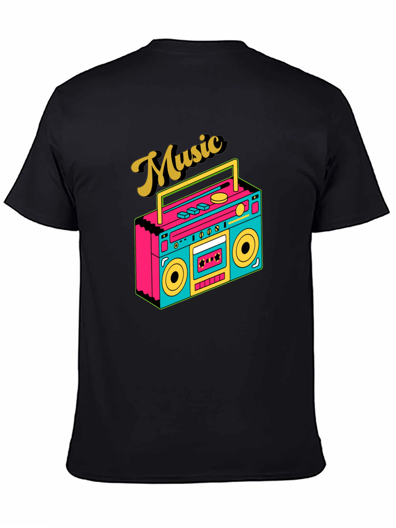 Retro Music Lover T-Shirt Boombox Graphic Tee