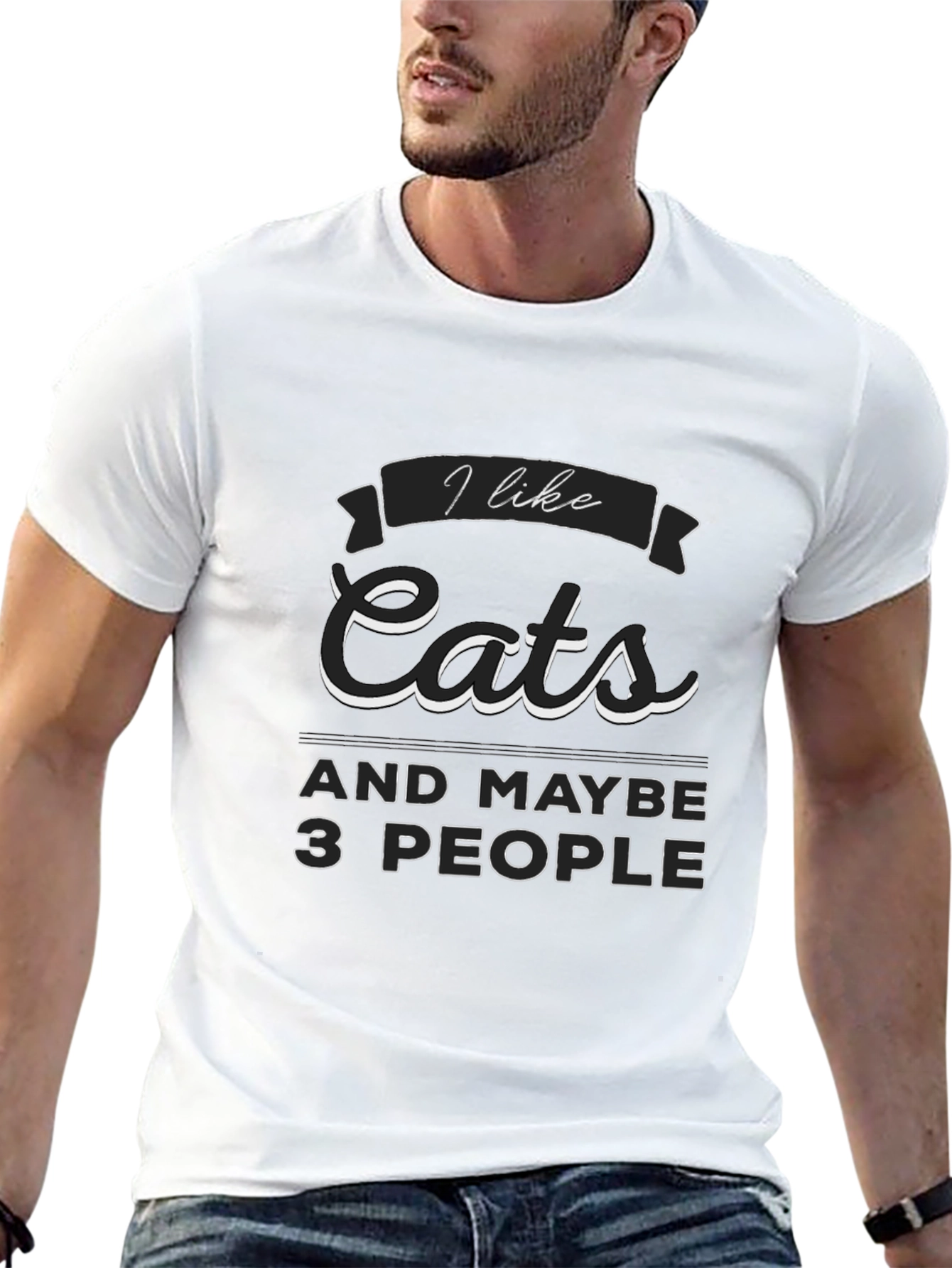 I Like Cats and Maybe 3 People Graphic T-Shirt