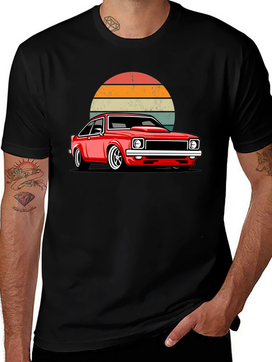 Retro Sunset Car Graphic T-Shirt