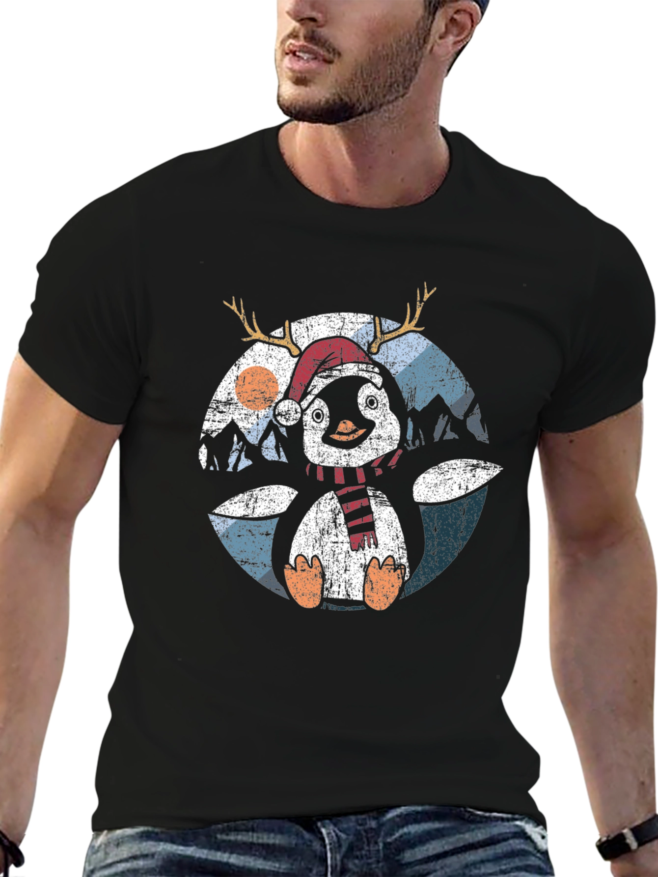Penguin Holiday Tee: Christmas Antler T-Shirt