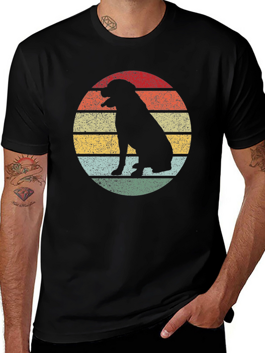 Retro Dog Silhouette T-Shirt - Vintage Style Graphic Tee