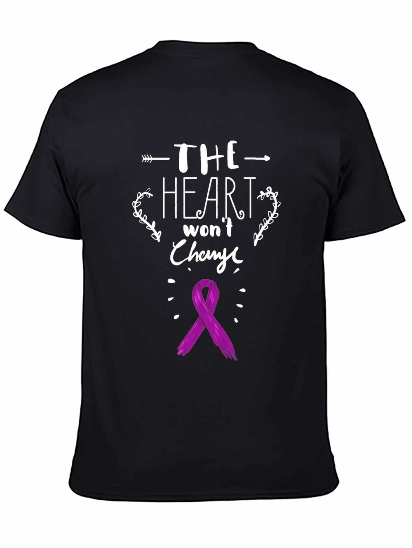 Heart Wont Change T-Shirt - Purple Ribbon