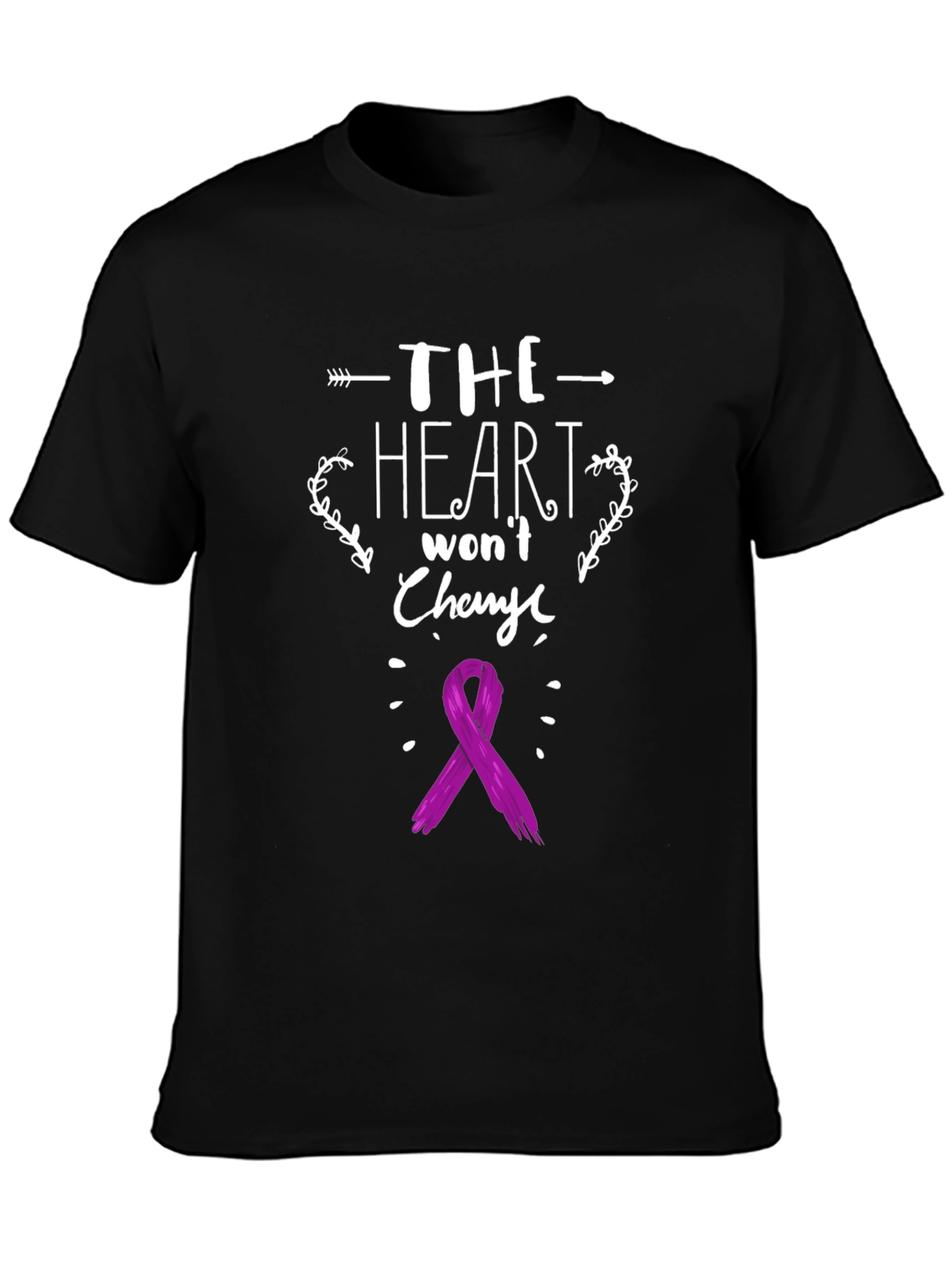 Heart Wont Change T-Shirt - Purple Ribbon