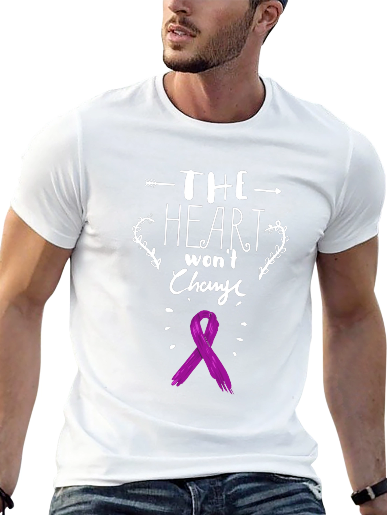 Heart Wont Change T-Shirt - Purple Ribbon